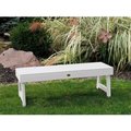 Highwood Usa highwood 4' Weatherly Backless Outdoor Bench, Eco Friendly Synthetic Wood In White AD-BENN4-WHE